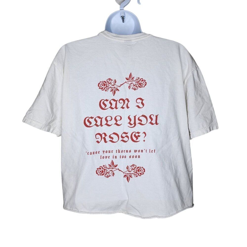 Can I Call You Rose Thee Sacred Souls Merch Cropped Tshirt Womens L White